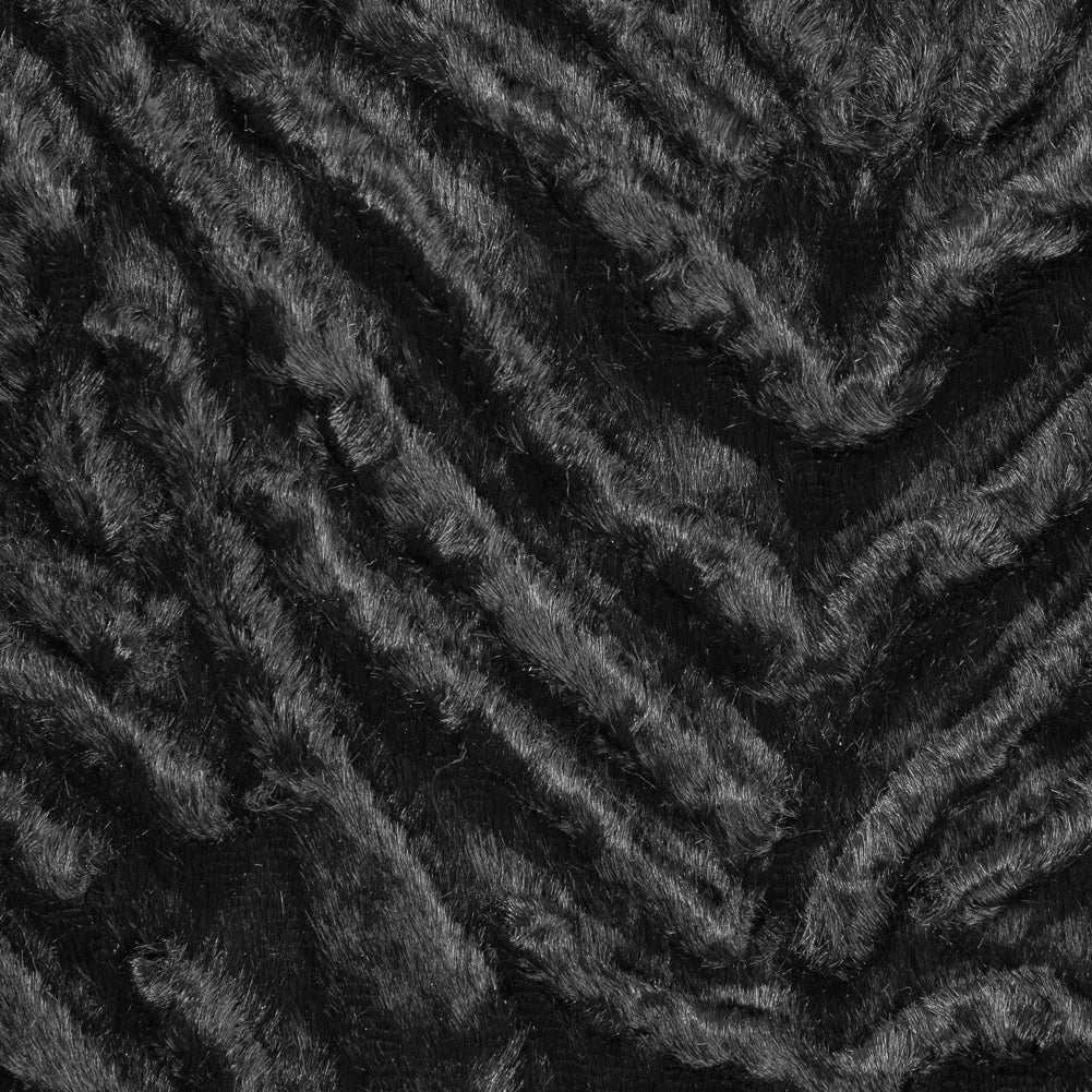 Zebra Embossed Velvet - Black
