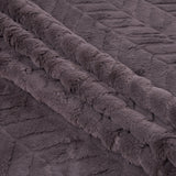Herringbone Grooved Faux Fur - Charcoal
