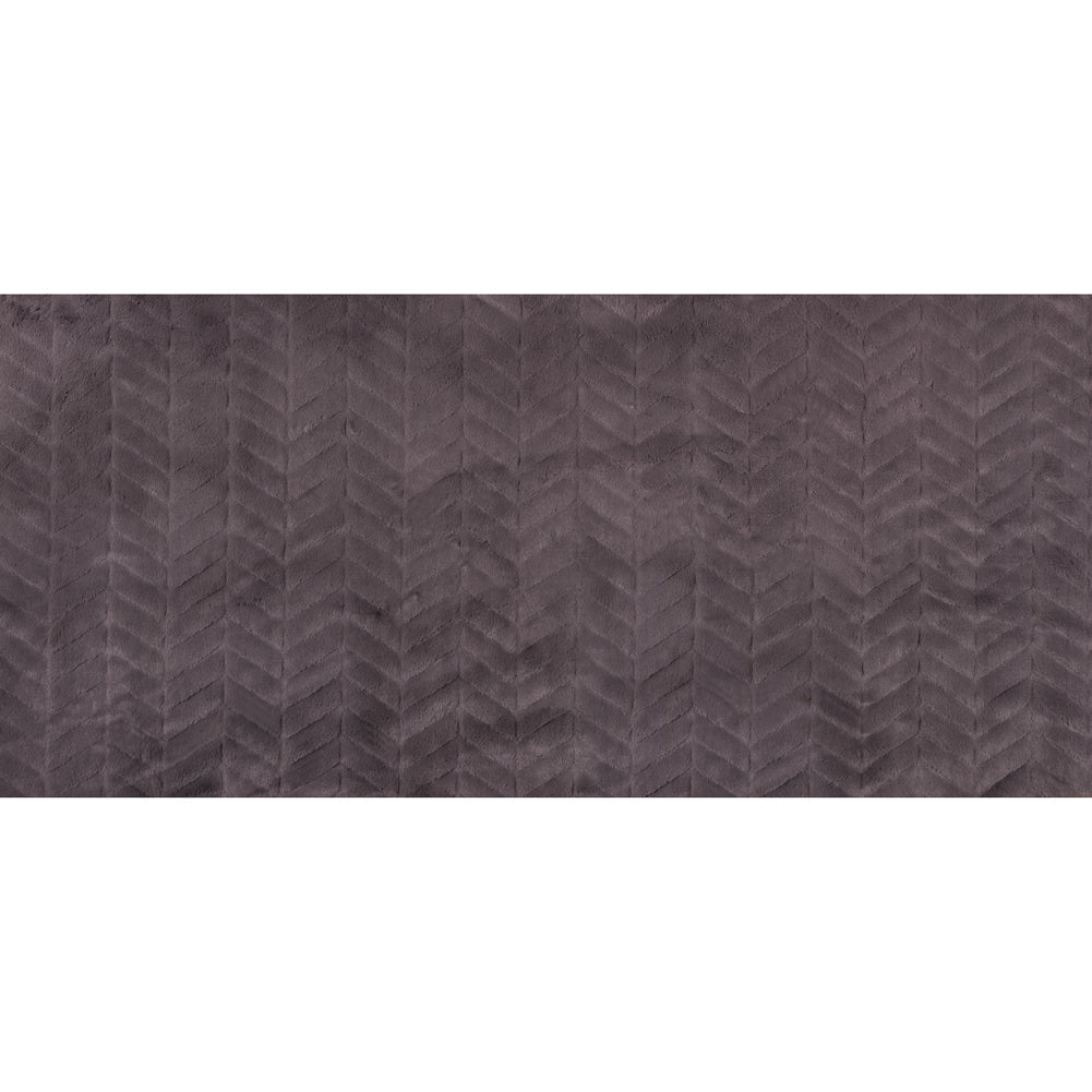 Herringbone Grooved Faux Fur - Charcoal