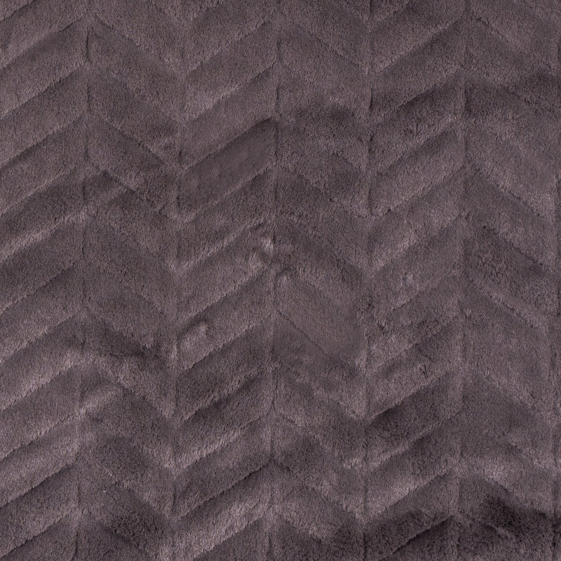 Herringbone Grooved Faux Fur - Charcoal