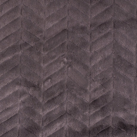 Herringbone Grooved Faux Fur - Charcoal