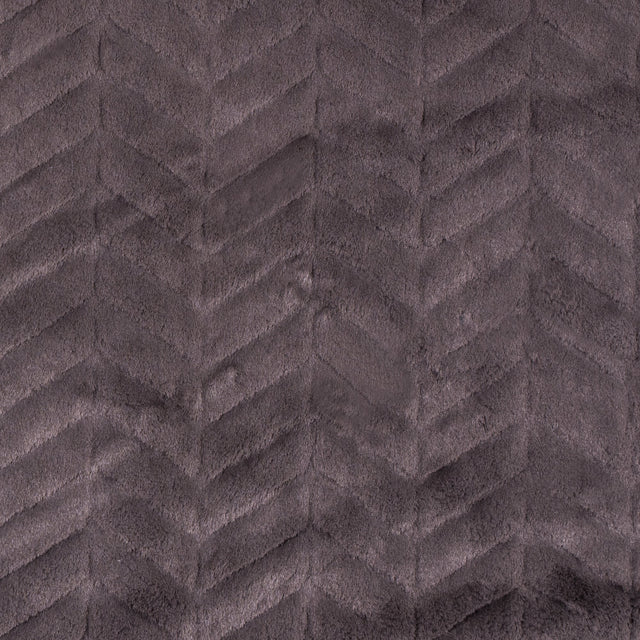 Herringbone Grooved Faux Fur - Charcoal