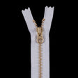 Metal Zipper with Gold Pull and Teeth 4.5" - Light Gray