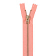 Metal Zipper with Gold Pull and Teeth 8" - Light Orange