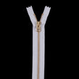Metal Zipper with Gold Pull and Teeth 8" - Light Gray