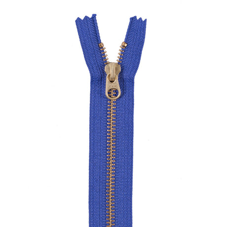 Metal Zipper with Gold Pull and Teeth 8" - Iris