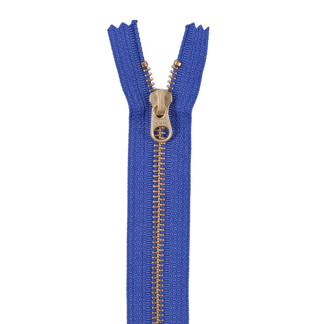 Metal Zipper with Gold Pull and Teeth 8" - Iris