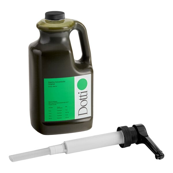 Dotti Original Matcha Tea 7:1 Concentrate 64 fl. oz. with 0.5 fl. oz. Pump - 4/Case