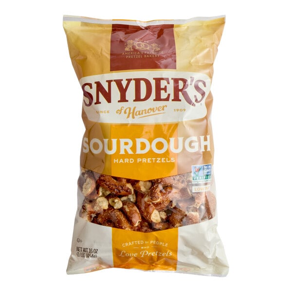 Snyder's of Hanover Sourdough Hard Pretzels 1 lb. Bag - 12/Case