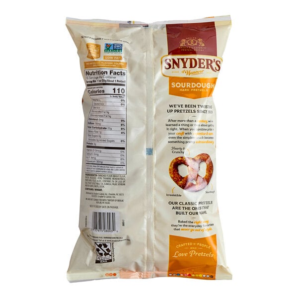 Snyder's of Hanover Sourdough Hard Pretzels 1 lb. Bag - 12/Case