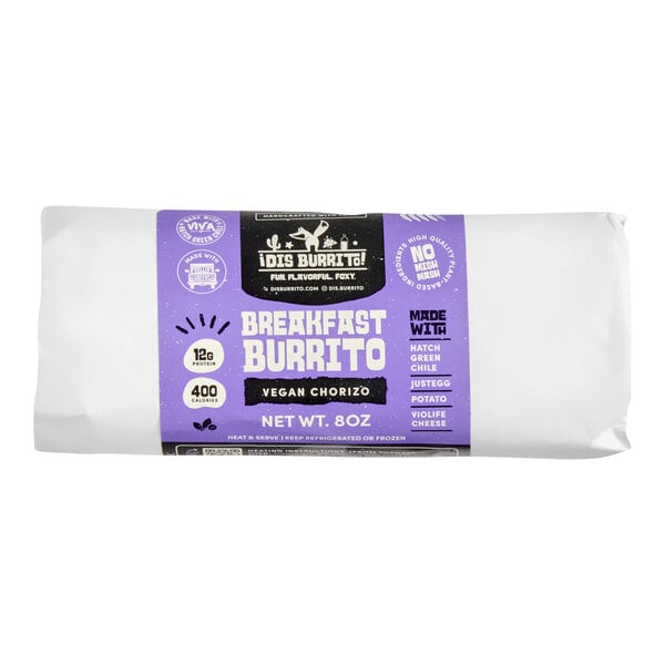 Dis Burrito Vegan Breakfast Burrito 8 oz. - 12/Case