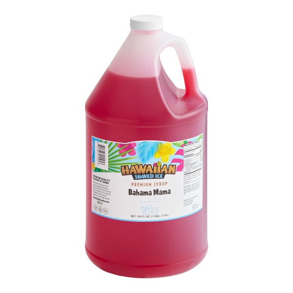 Hawaiian Shaved Ice Bahama Mama Snow Cone Syrup 1 Gallon - 4/Case