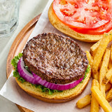 Better Burger Blend Halal Beef and Jackfruit Burger 3.5 oz. - 46/Case