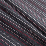 Italian Gray, Red and White Striped Blended Wool Twill