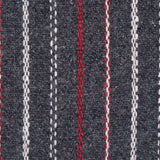 Italian Gray, Red and White Striped Blended Wool Twill