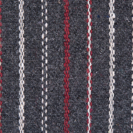 Italian Gray, Red and White Striped Blended Wool Twill