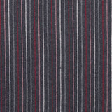 Italian Gray, Red and White Striped Blended Wool Twill