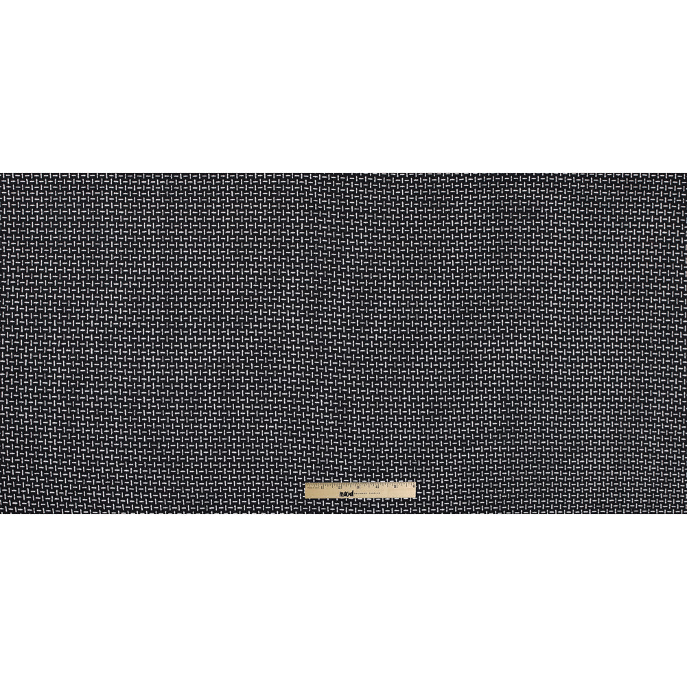 Italian Black and White Woven Wool Blend