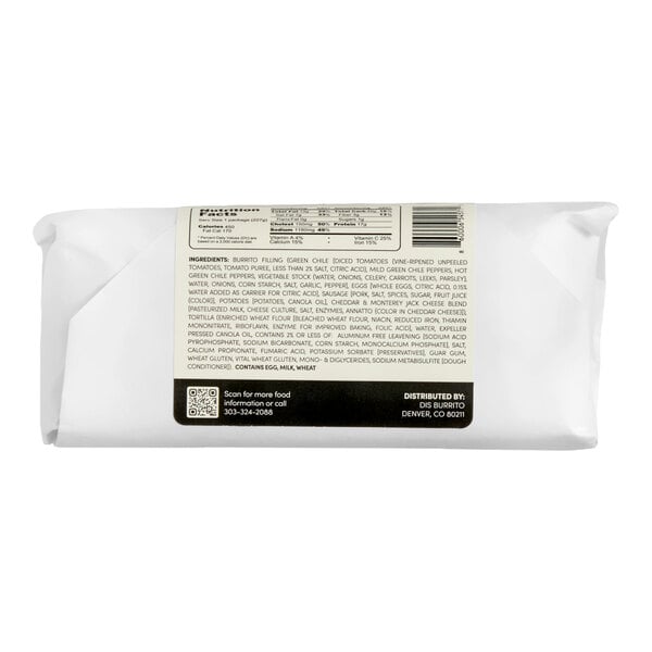Dis Burrito Pork Sausage Breakfast Burrito 8 oz. - 12/Case