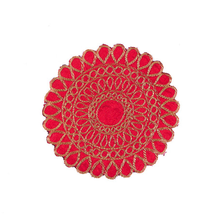 Red Patch with Gold Lurex - 4.25"