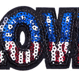 Sequin American Flag Love Patch - 3.5" x 1.5"