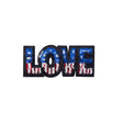 Sequin American Flag Love Patch - 3.5" x 1.5"