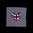 Heart Shaped Union Jack Beaded Applique - 2" x 2"