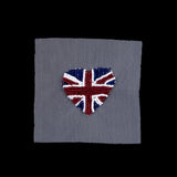 Heart Shaped Union Jack Beaded Applique - 2" x 2"