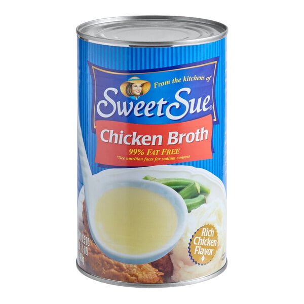 Sweet Sue Premium Chicken Broth 49.5 oz. Can - 12/Case