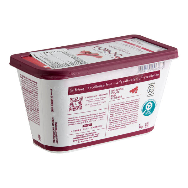 Les Vergers Boiron Rhubarb 100% Fruit Puree 2.2 lb. - 6/Case