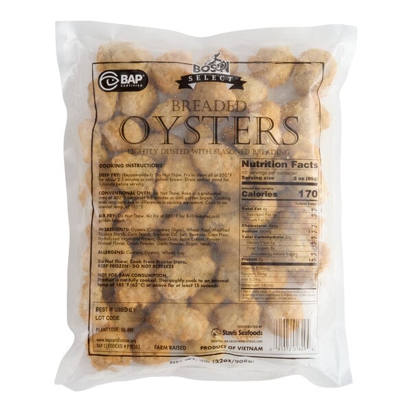 Bos'n Select Homestyle Breaded Oysters 2 lb. - 5/Case