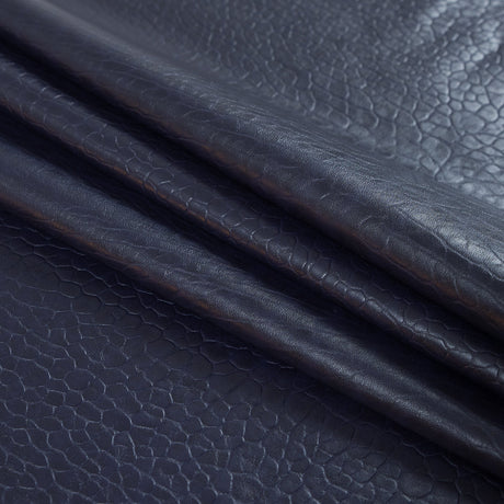 Nightshade Pebble Embossed Stretch Faux Leather with a Black Viscose Backing