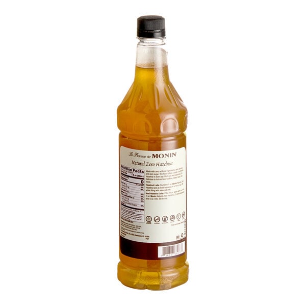 Monin Zero Calorie Natural Hazelnut Flavoring Syrup 1 Liter