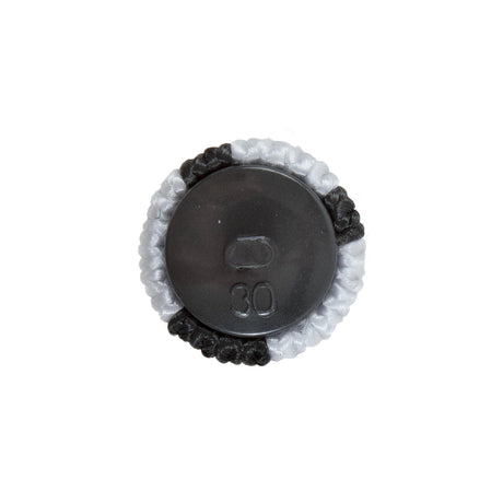 Black & White Fabric Covered Button with Fancy Face - 30L/19mm