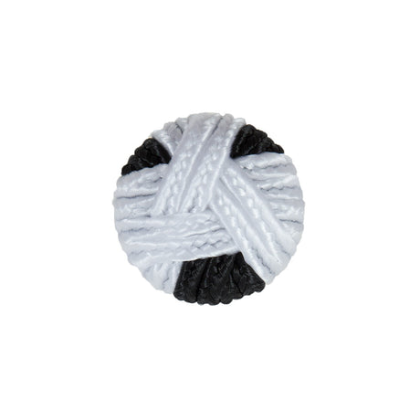 Black & White Fabric Covered Button with Fancy Face - 30L/19mm