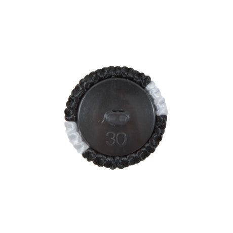 Black & White Fabric Covered Button with Fancy Face - 33L/21mm