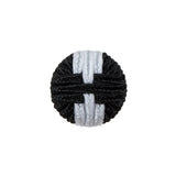 Black & White Fabric Covered Button with Fancy Face - 33L/21mm