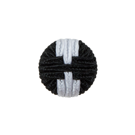 Black & White Fabric Covered Button with Fancy Face - 33L/21mm
