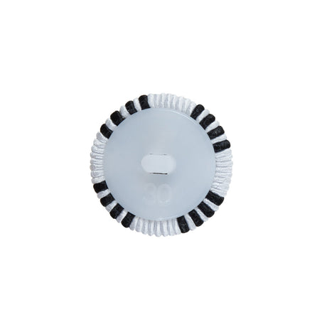 Black & White Fabric Covered Button with Fancy Face - 32L/20mm