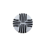 Black & White Fabric Covered Button with Fancy Face - 32L/20mm