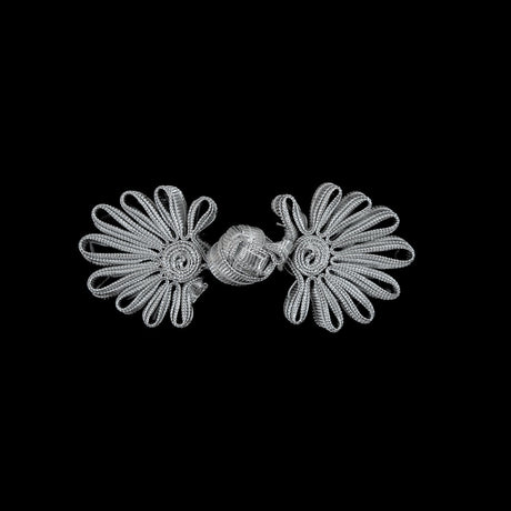 Silver Frog Closure - 3" x 1.5"