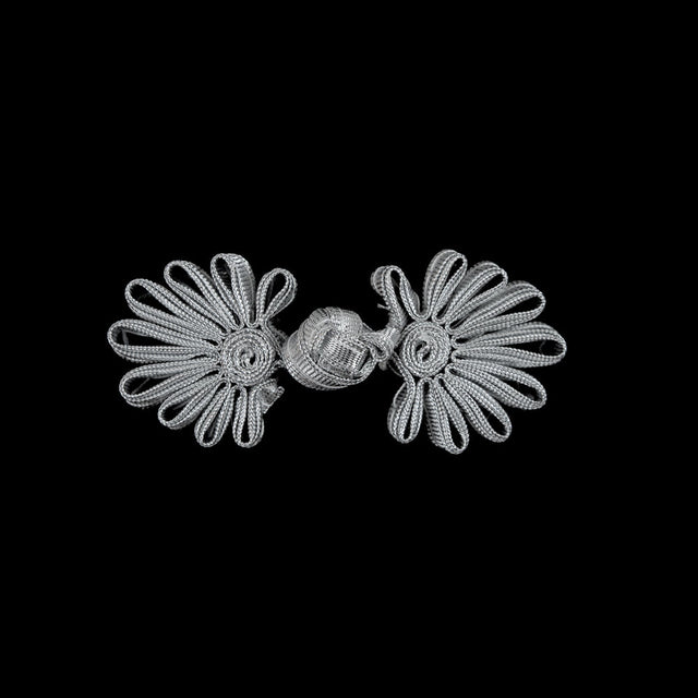 Silver Frog Closure - 3" x 1.5"