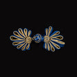 Royal Blue and Gold Frog Closure - 3" x 1.5"