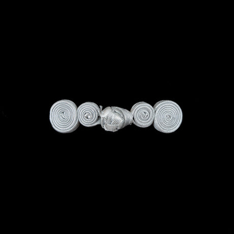 Silver Frog Closure - 2.375" x .625"