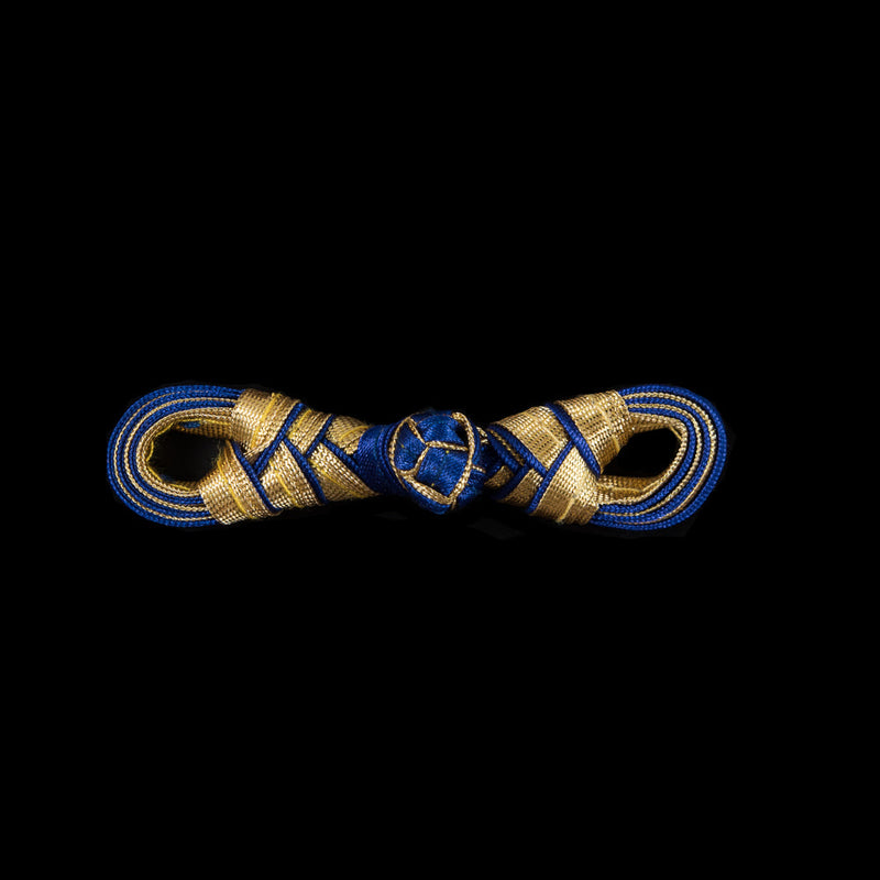 Royal Blue and Gold Frog Closure - 2.75" x .75"