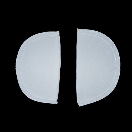 Foam Shoulder Pads Covered with White Polyester - 5.5" x 3.25" x .5"