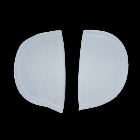 Foam Shoulder Pads Covered with White Polyester - 6" x 3.5" x .5"