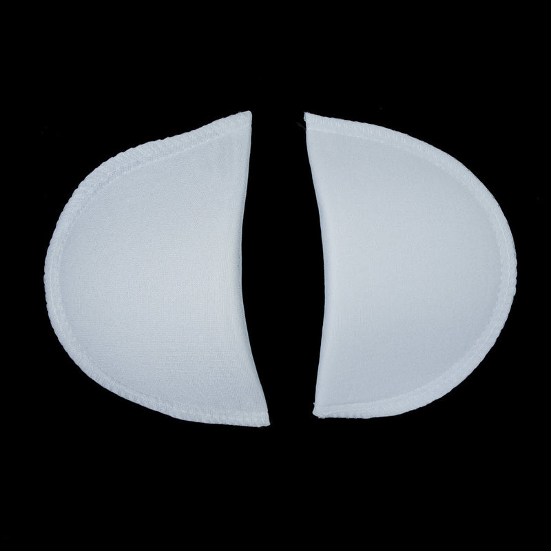 Foam Shoulder Pads Covered with White Polyester - 6" x 3.5" x .5"
