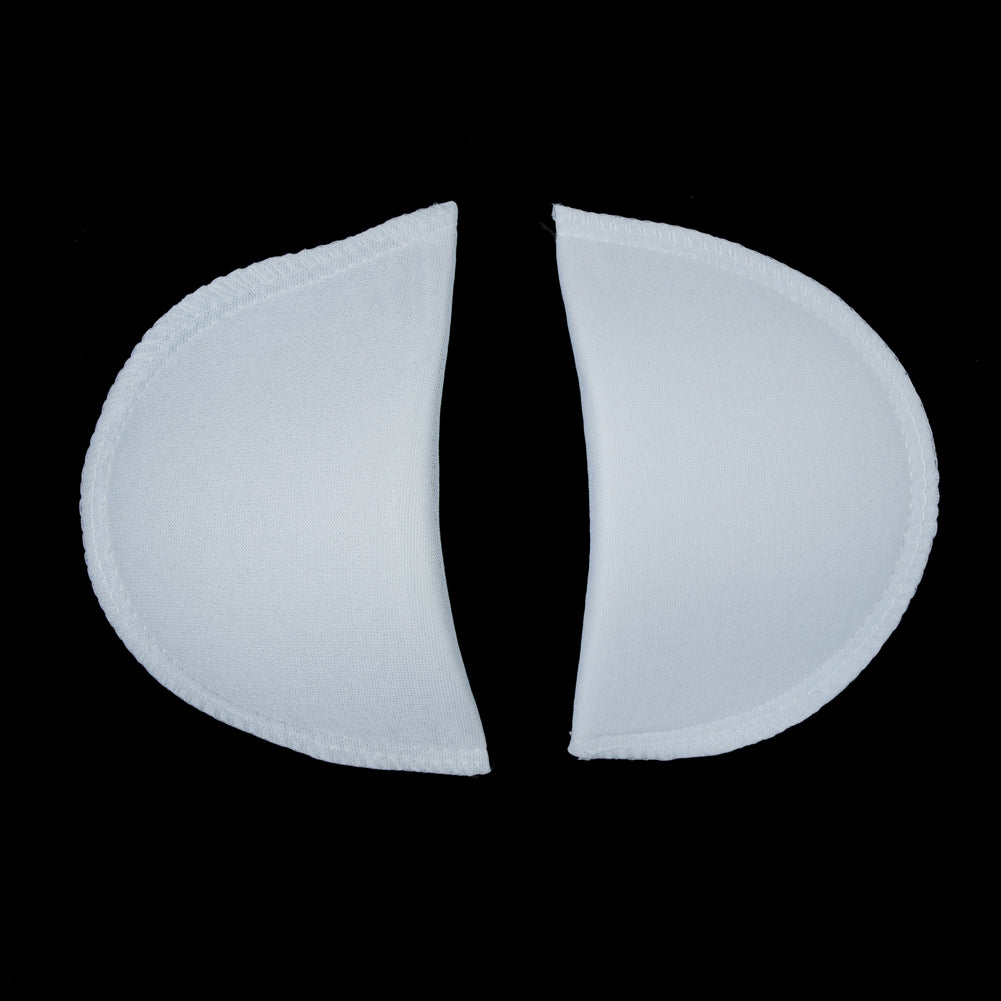 Foam Shoulder Pads Covered with White Polyester - 6" x 3.5" x .5"