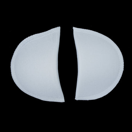 Foam Shoulder Pads Covered with White Polyester - 6" x 3.5" x .5"